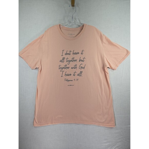 Grace & Truth T-Shirts Lot of 2 Short Sleeve Peach Grey Women's XL Religious God - Picture 8 of 8